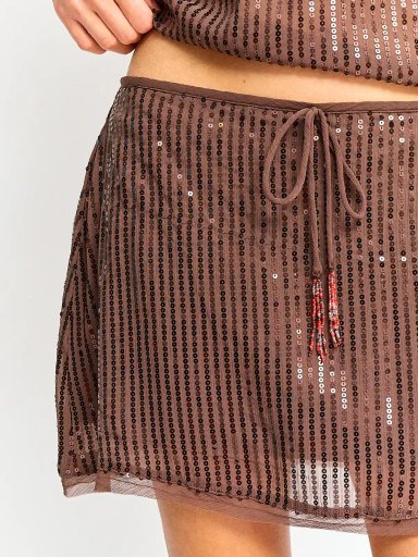 FALDA CORTA MUJER INDEX BRILLO - 4