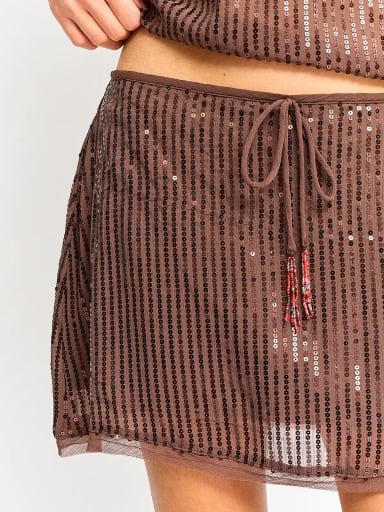 FALDA CORTA MUJER INDEX BRILLO - 4
