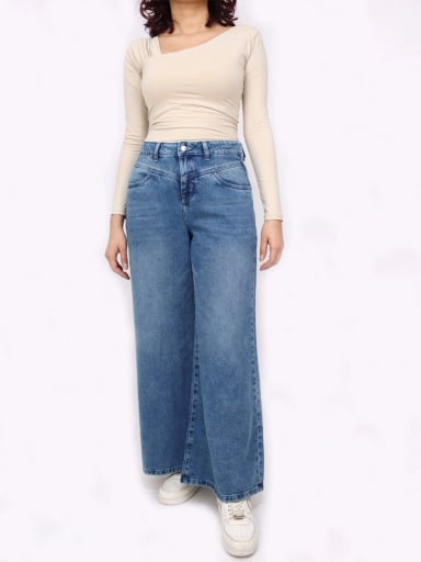 JEAN REGULAR MUJER KAYRA POBLET PERFECT FIT CELESTE SUPER WIDE LEG CORTE D - 1