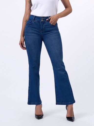 JEANS ALGODÓN FLARE MUJER MACHINE DEMY - 2