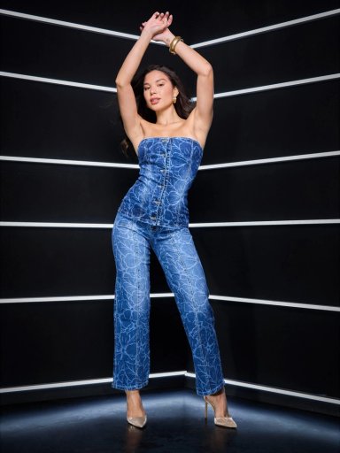 JEAN MUJER ALEJANDRA BAIGORRIA AFRICA PALAZO AZUL