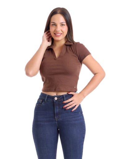 POLO MUJER METAL JEANS RIB CAMISERO SAMI - 2