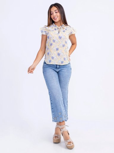 JEAN CULOTTE MUJER SODA BLUES GARDENIA