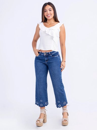 JEAN CULOTTE MUJER SODA BLUES GARDENIA