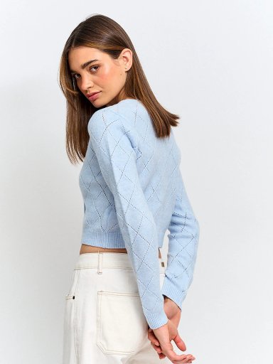 CARDIGAN MUJER INDEX CALADO - 2