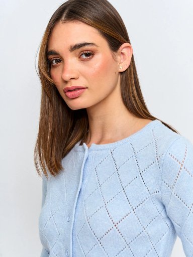 CARDIGAN MUJER INDEX CALADO - 3