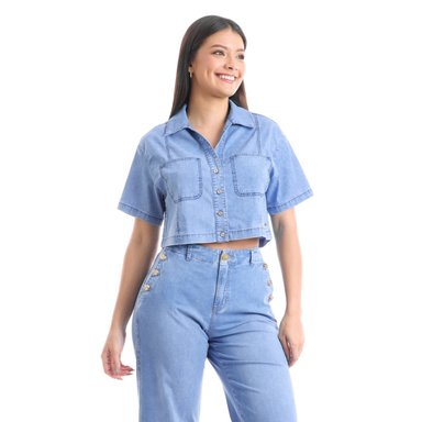 BLUSA ALGODÓN MUJER METAL JEANS DENIM MIA - 2