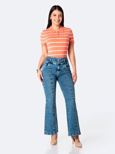 JEANS FLARE MUJER PIONIER JESMHI - 1