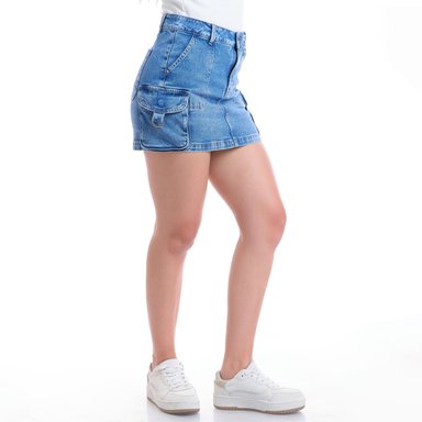 FALDA SHORT ALGODÓN MUJER METAL JEANS - 3