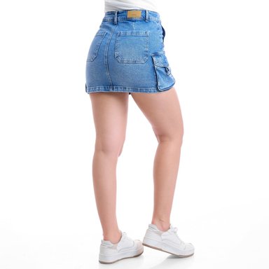 FALDA SHORT ALGODÓN MUJER METAL JEANS - 4