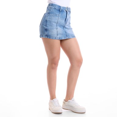 FALDA SHORT ALGODÓN MUJER METAL JEANS - 3