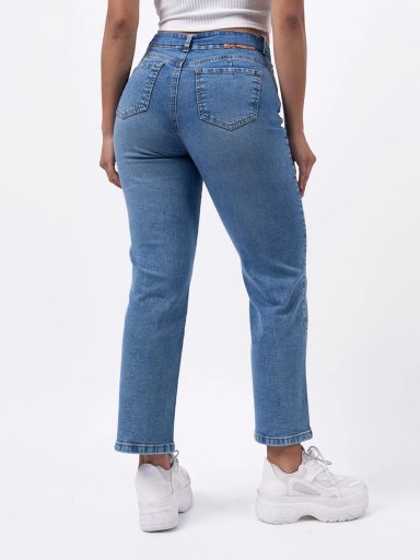 JEANS ALGODÓN STRAIGHT MUJER BRONCO AZURHA - 3