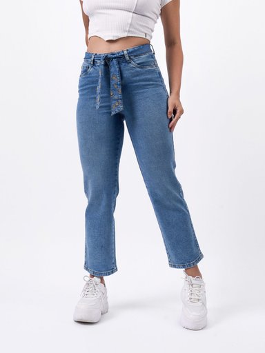 JEANS ALGODÓN STRAIGHT MUJER BRONCO AZURHA - 2