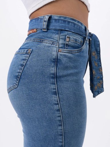 JEANS ALGODÓN STRAIGHT MUJER BRONCO AZURHA - 4