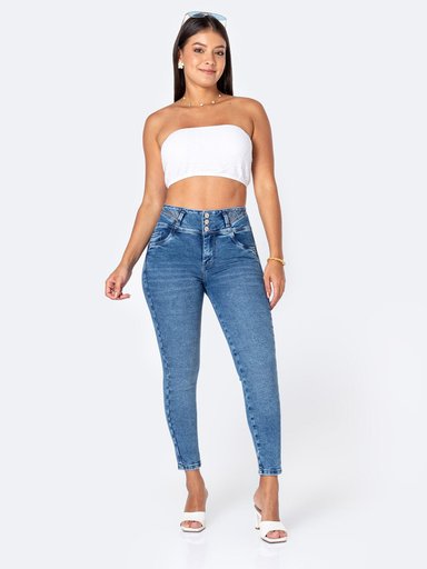 JEANS SKINNY MUJER PIONIER BOTONES - 4