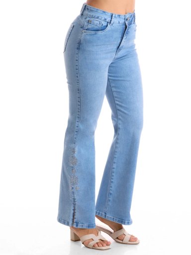 JEANS FLARE MUJER METAL JEANS BORDADO ANDINA - 3
