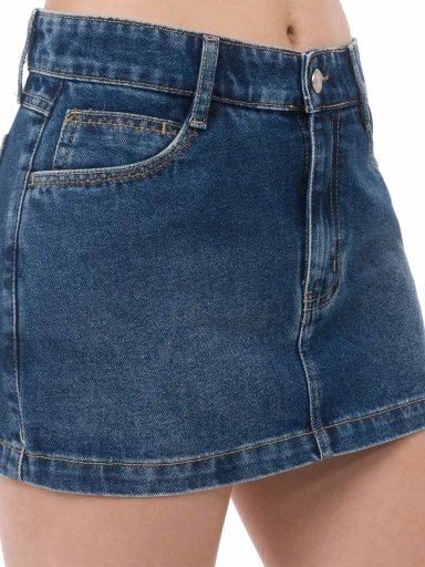 SHORT MUJER PIONIER DENIM LISTER RING - 6