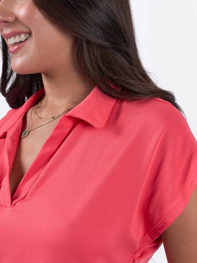 BLUSA MANGA CORTA MUJER BRONCO PEONIAS - 3