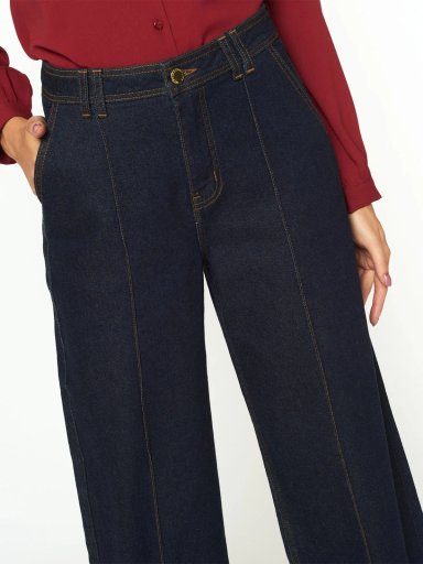 JEANS WIDELEG MUJER MENTHA Y CHOCOLATE DELFINA - 4