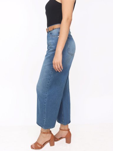 JEANS WIDE LEG MUJER KAYRA POBLET PERFECT FIT CROPPED - 3