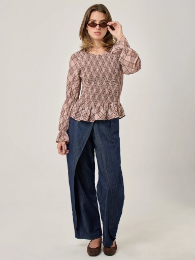 BLUSA MANGA LARGA MUJER INDEX CUADRO - 6