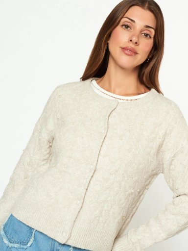 CARDIGAN MUJER MENTHA Y CHOCOLATE MAR - 4