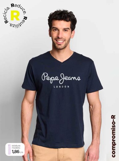 POLO MANGA CORTA ALGODÓN HOMBRE PEPE JEANS AZUL MARINO EGGO V