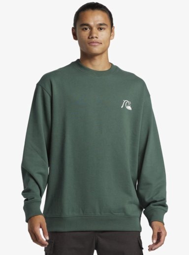 POLERA HOMBRE QUIKSILVER VERDE DNA BUBBLE LOGO CREW 