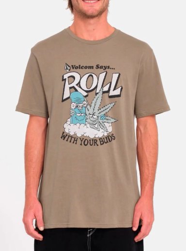 POLO MANGA CORTA ALGODÓN ORGÁNICO HOMBRE VOLCOM CAFÉ BUDZ SST