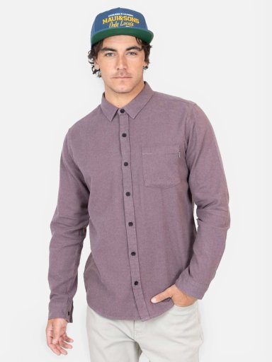 CAMISA MANGA LARGA ALGODÓN HOMBRE MAUI AND SONS GUINDA 5C781