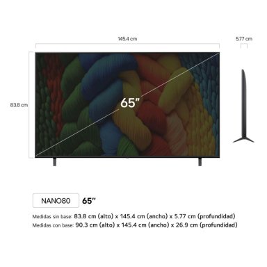 TELEVISOR SMART TV LG NANOCELL 4K 65" 65NANO80ASA CON THINQ AI (2025) - 3