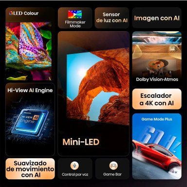 TELEVISOR SMART TV HISENSE 4K ULTRA HD 50” 50U6QV - 5