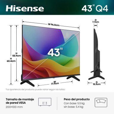 TELEVISOR FHD QLED 43" 43Q4SV HISENSE - 3