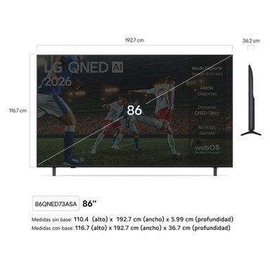TELEVISOR SMART TV LG 4K ULTRA HD 86” 86QNED73ASA - 2