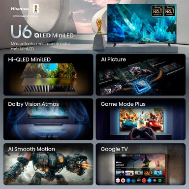 TELEVISOR SMART TV HISENSE 4K ULTRA HD 65” 65U6ESG - 2