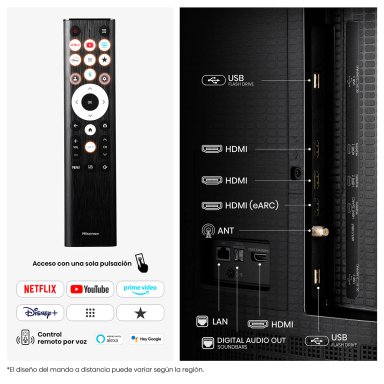 TELEVISOR SMART TV HISENSE 4K ULTRA HD 65” 65U6ESG - 5