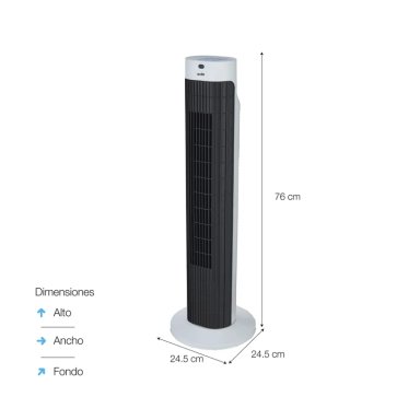 VENTILADOR TIPO TORRE SOLE CON CONTROL REMOTO - 76 CM - 2