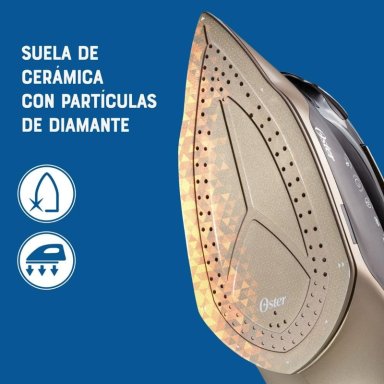 PLANCHA DE VAPOR OSTER PRESSXPRES SUELA CERÁMICA PARTÍCULAS DE DIAMANTE GCSTPX900B - 2