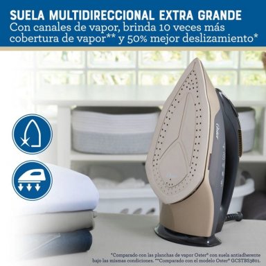 PLANCHA DE VAPOR OSTER PRESSXPRES SUELA CERÁMICA PARTÍCULAS DE DIAMANTE GCSTPX900B - 3