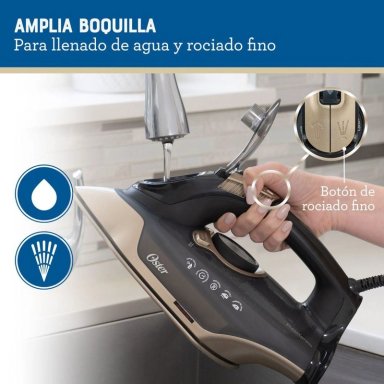 PLANCHA DE VAPOR OSTER PRESSXPRES SUELA CERÁMICA PARTÍCULAS DE DIAMANTE GCSTPX900B - 7