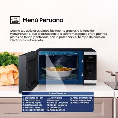 HORNO MICROONDAS CHEFF SAMSUNG 32L MG32DG4524ATPE CON DORADOR - 6