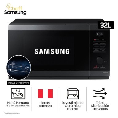 HORNO MICROONDAS CHEFF SAMSUNG 32L MG32DG4524AGPE CON DORADOR