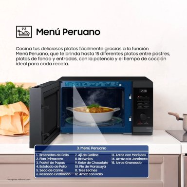 HORNO MICROONDAS CHEFF SAMSUNG 32L MG32DG4524AGPE CON DORADOR - 6