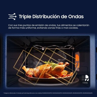 HORNO MICROONDAS CHEFF SAMSUNG 32L MG32DG4524AGPE CON DORADOR - 9