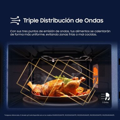 HORNO MICROONDAS CHEFF SAMSUNG 23L MG23DG4524ATPE CON DORADOR - 9