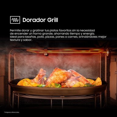 HORNO MICROONDAS CHEFF SAMSUNG 23L MG23DG4524ATPE CON DORADOR - 10