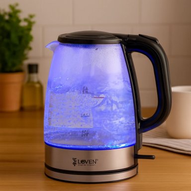 HERVIDOR ELÉCTRICO LOVEN 1.7 LITROS GLASSKEDER