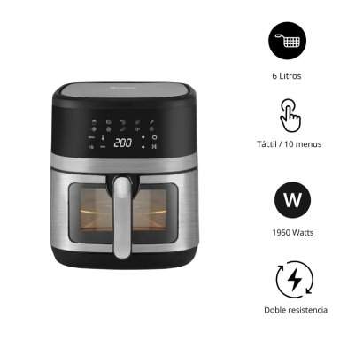 FREIDORA DE AIRE IMACO 6L DOBLE RESISTENCIA Y VISOR AF651540D