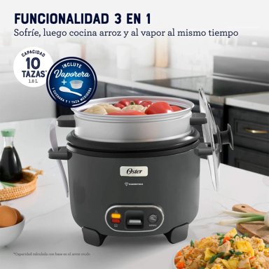 ARROCERA 3 EN 1 OSTER FUNCIÓN SOFRITO VAPORERA RECUBRIMIENTO ANTIADHERENTE 1.8L CKSTRC10DFSKE - 3