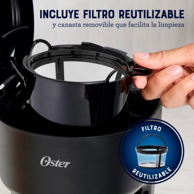 CAFETERA OSTER 5 TZS CON FILTRO REUTILIZABLE NEGRA BVSTDCS51B OSTER - 6